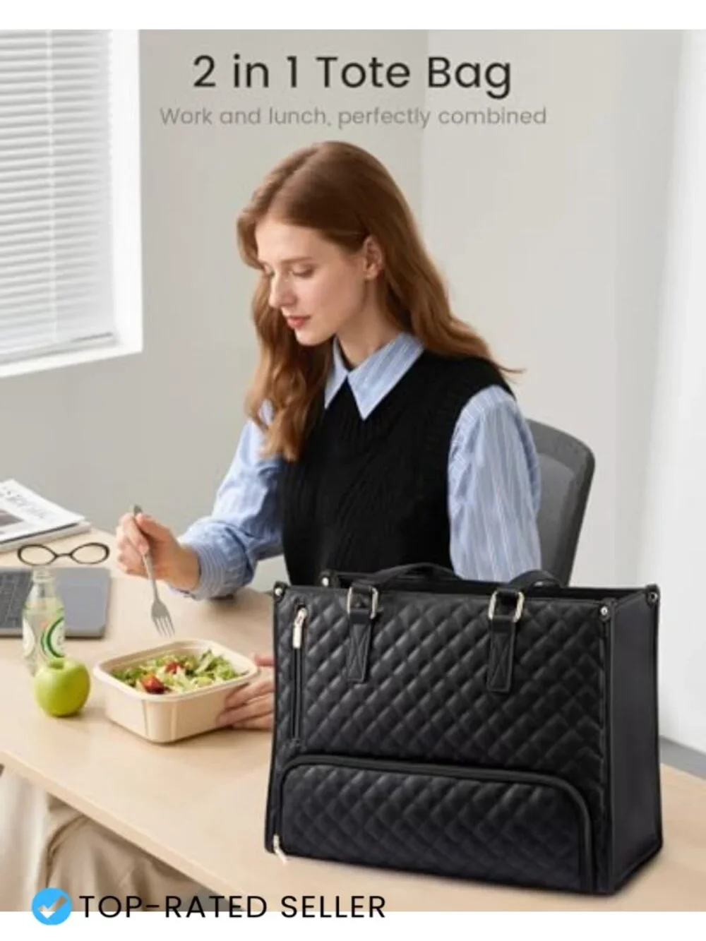 Insulated Lunch Tote Bag for Women, 15.6